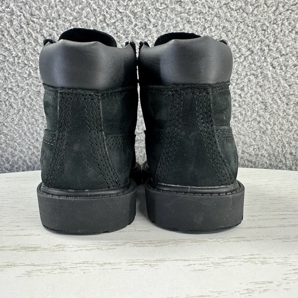 Timberland 6 Inch Premium Toddler Size 7 Black Waterproof Leather Boots TD US 7